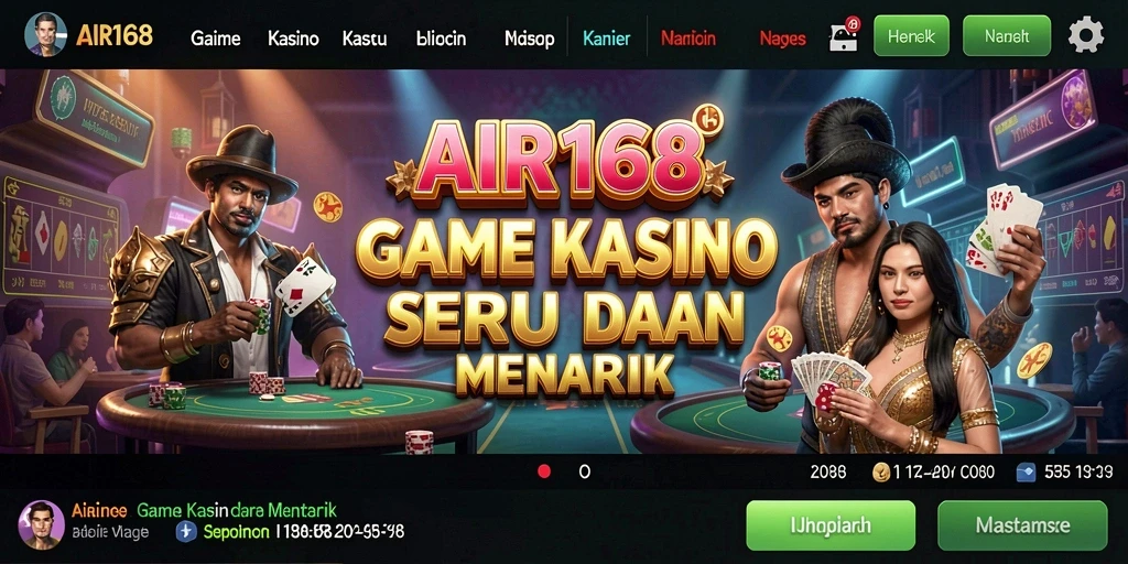 Tangkapan layar gameplay AIR168 yang menunjukkan keseruan permainan Kasino.