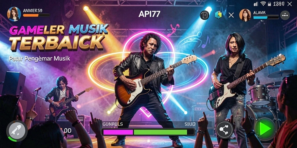 Tampilan gameplay <strong>API77</strong> yang menarik dengan berbagai tantangan musik.