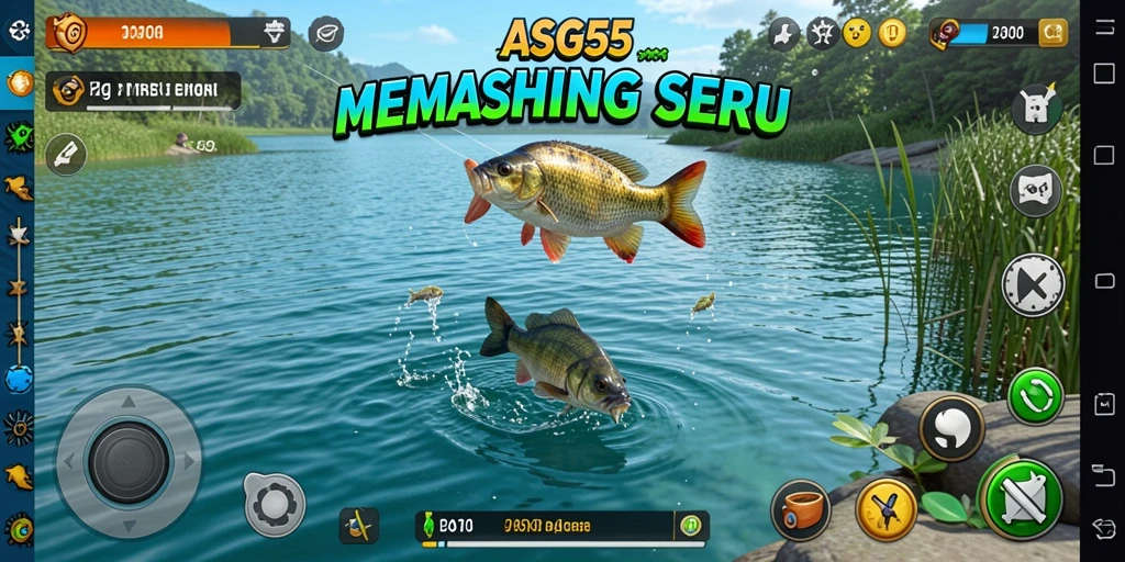 Tampilan gameplay ASG55 yang menakjubkan saat memancing.