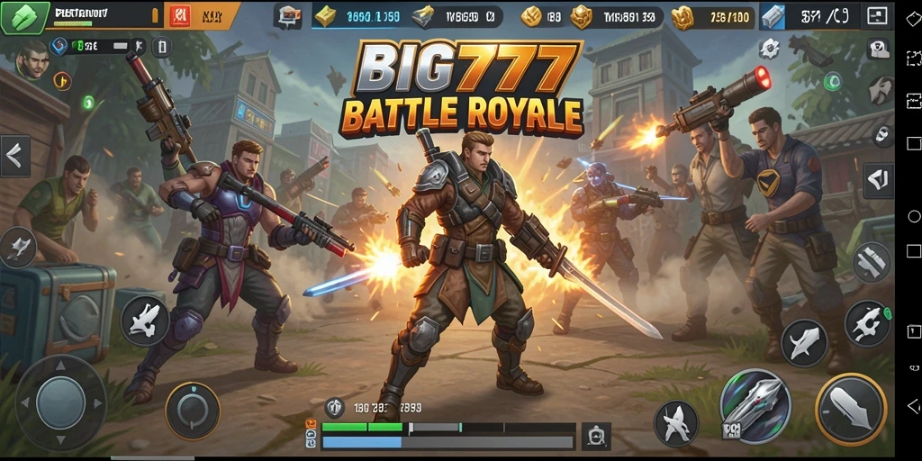 Tangkapan layar BIG777 menampilkan pertempuran intens dalam Battle Royale.