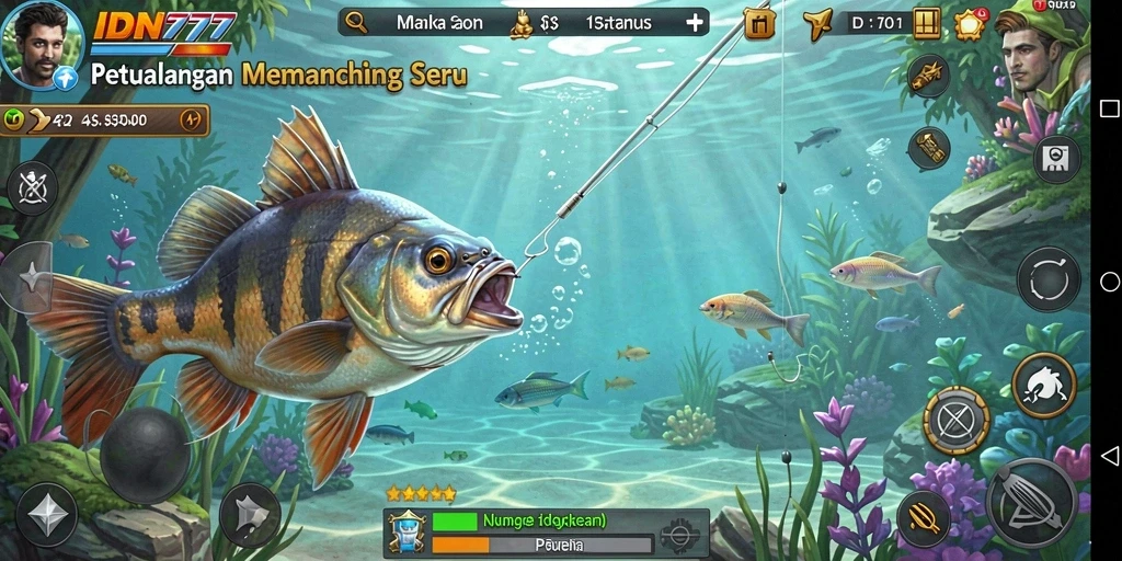Tampilan menarik dari gameplay IDN777 dengan suasana memancing yang hidup.