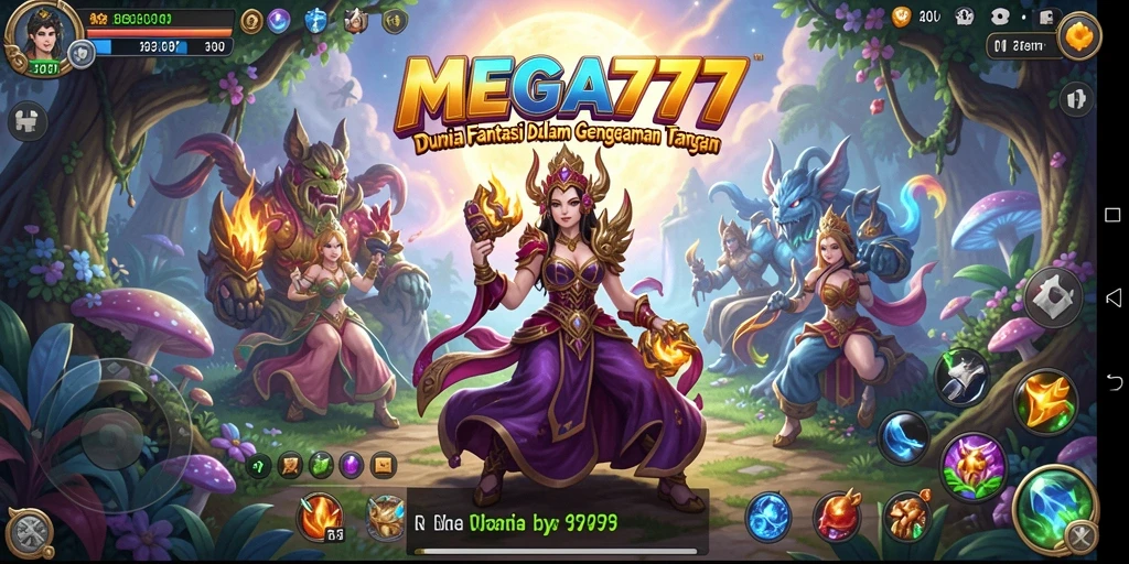 Screenshot utama MEGA777 yang menampilkan pertarungan seru dalam MMORPG.