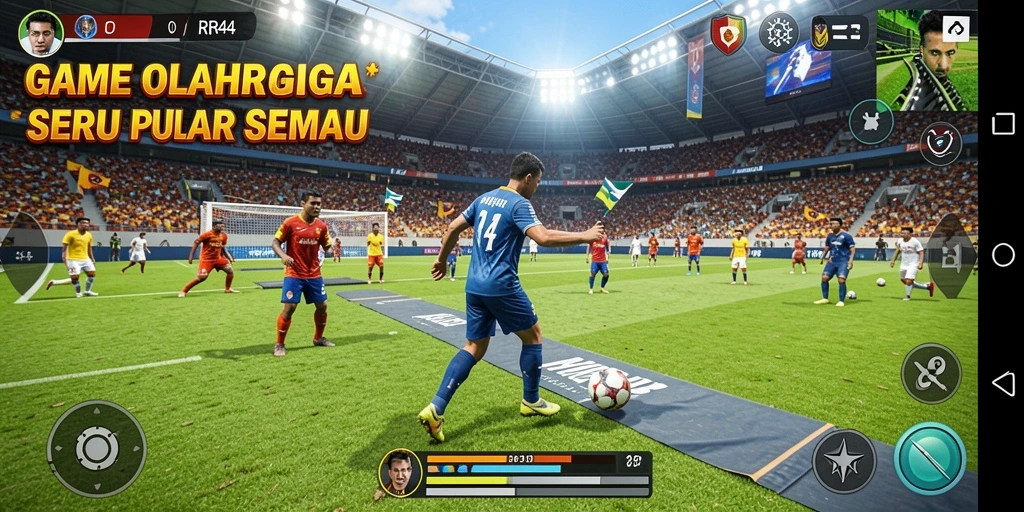 Tangkapan layar gameplay RR44 menampilkan aksi olahraga yang mendebarkan.