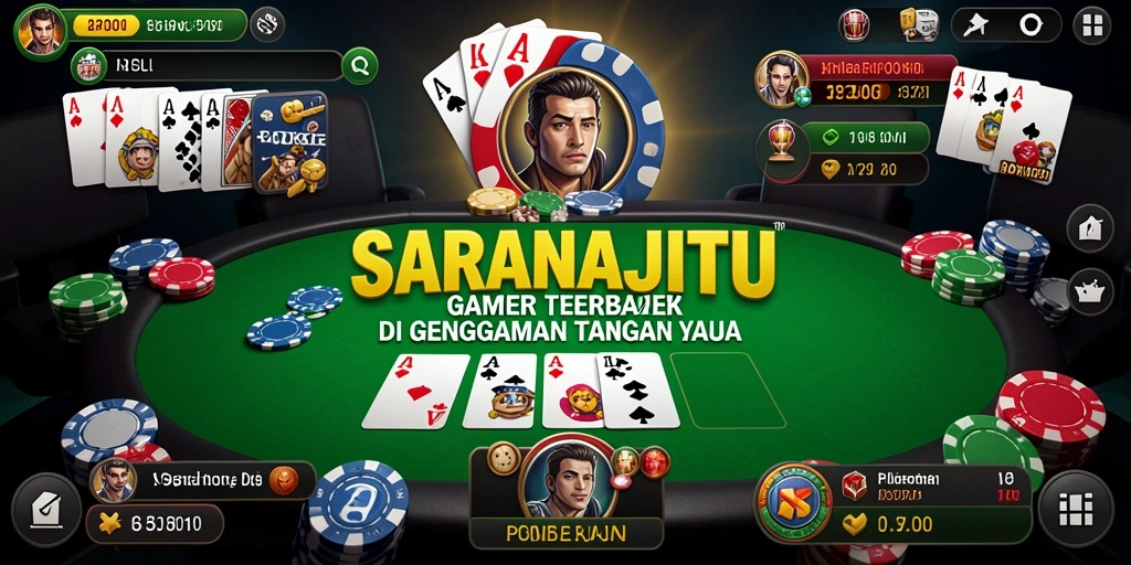 Tampilan gameplay Poker yang menarik dan seru di SARANAJITU.